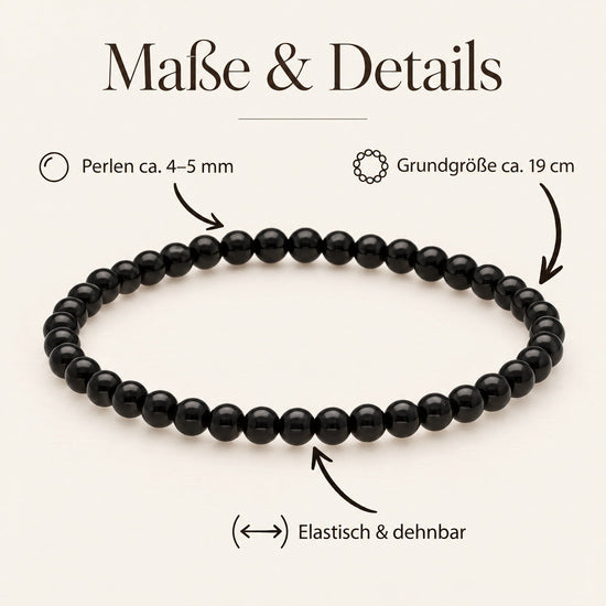 Onyx Mini-Kugelarmband | 4 mm – Maße & Details