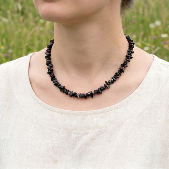 Onyx Splitterkette | 45 cm + Verschluss — Tragebild