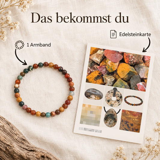 Ozeanjaspis Mini-Kugelarmband | 4 mm – Lieferumfang