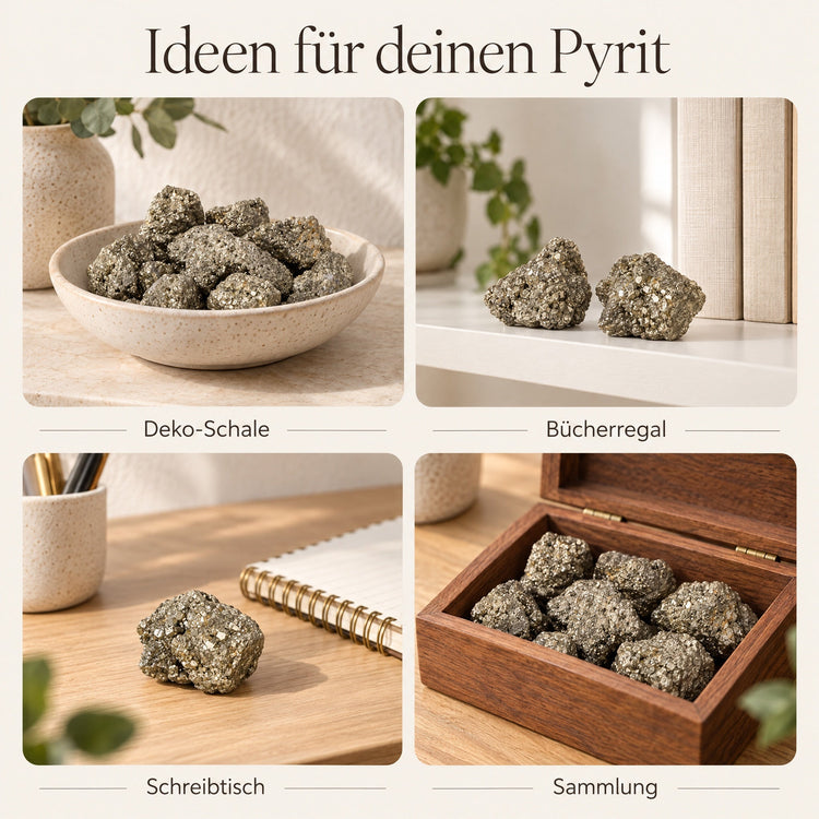 Pyrit (Katzengold) Rohsteine – Ideen für jeden Ort