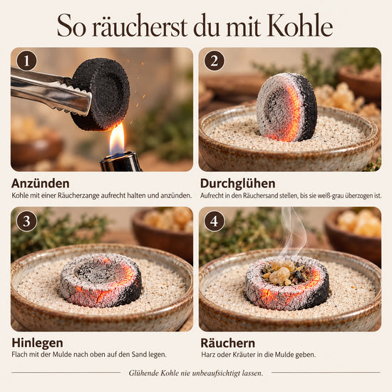 So räucherst du mit Räucherkohle – Anleitung in 4 Schritten