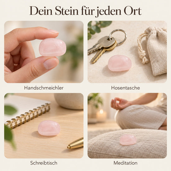 Rosenquarz Trommelstein – Ideen für jeden Ort