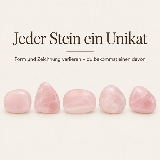 Rosenquarz Trommelstein – jeder Stein ein Unikat