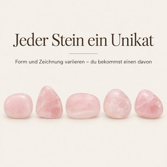 Rosenquarz Trommelstein – jeder Stein ein Unikat