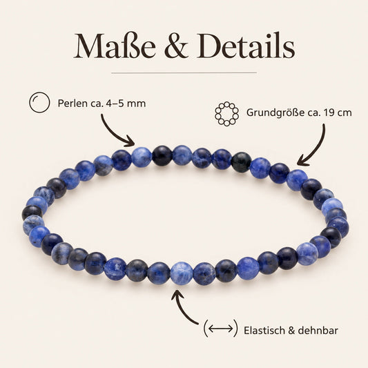 Sodalith Mini-Kugelarmband | 4 mm – Maße & Details