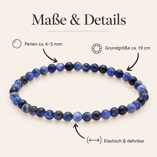 Sodalith Mini-Kugelarmband | 4 mm – Maße & Details