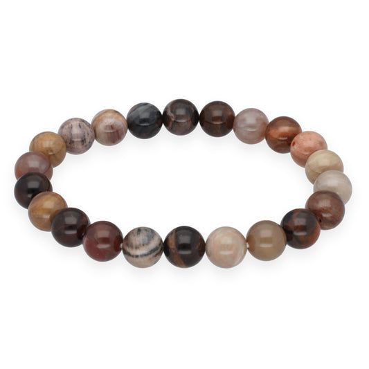 Versteinerstes Holz Kugelarmband | 8 mm