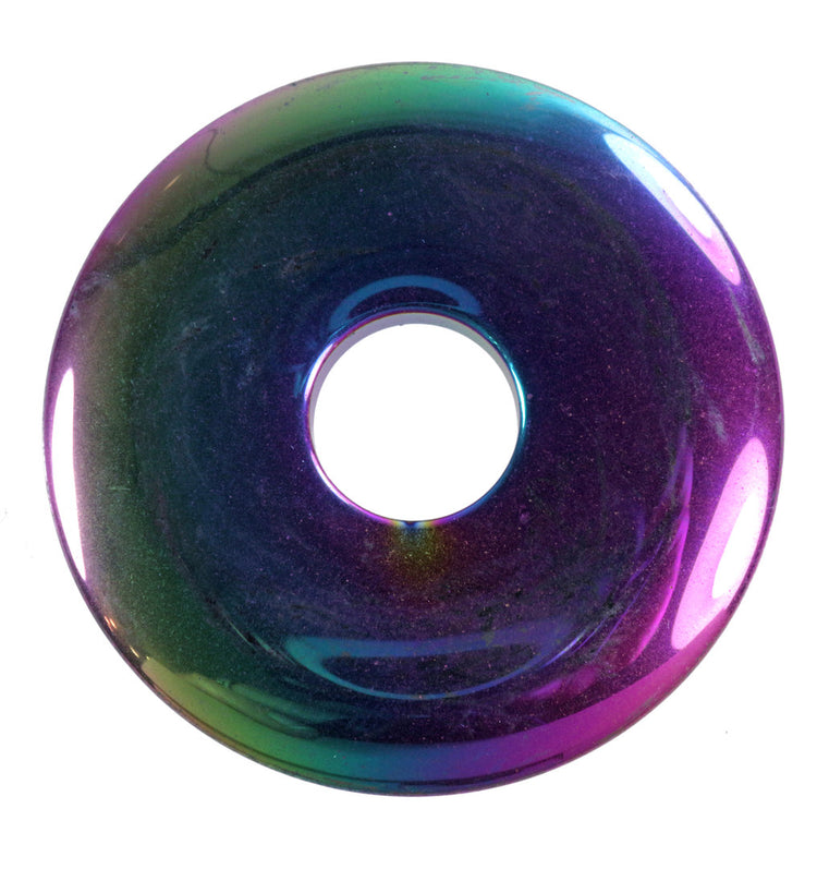 Regenbogen-Hämatit Donut | 40 mm Anhänger
