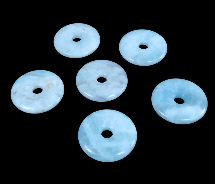 Aquamarin Donut | 30 mm Anhänger