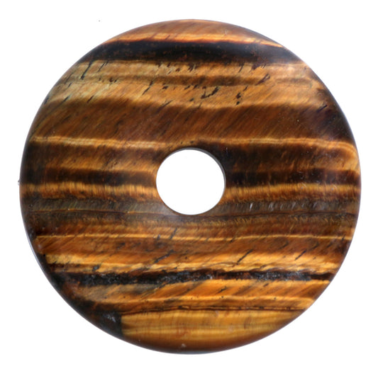 Tigerauge Donut | 40 mm Anhänger + Baumwollband