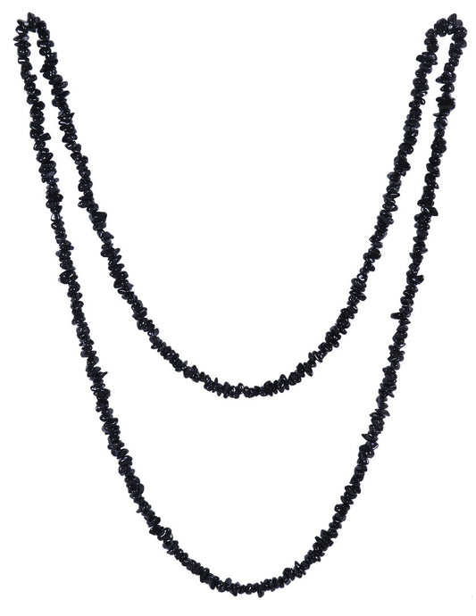 Turmalin, schwarz (Schörl) Splitterkette | 90 cm