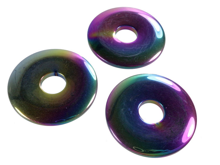 Regenbogen-Hämatit Donut | 40 mm Anhänger