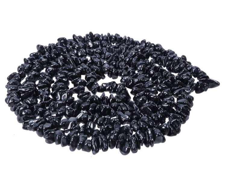 Turmalin, schwarz (Schörl) Splitterkette | 90 cm