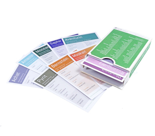 Edelsteinkarten Set | 60 + 2 informative Karten zu den beliebtesten Edelsteinen