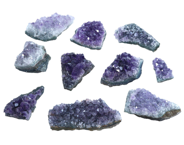 Small Amethyst Crystals | 100% Natural Druse Pieces | Set of 10