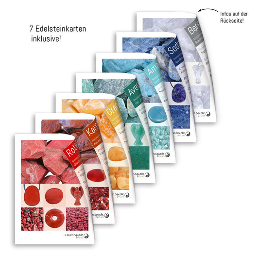 Chakra Steine-Set | 7 Scheibensteine im Baumwollbeutel