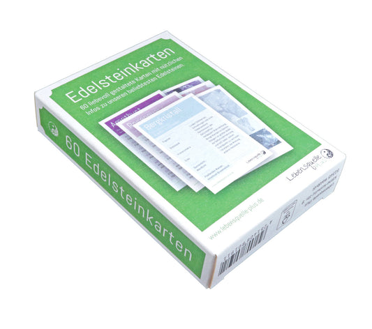 Edelsteinkarten Set | 60 + 2 informative Karten zu den beliebtesten Edelsteinen