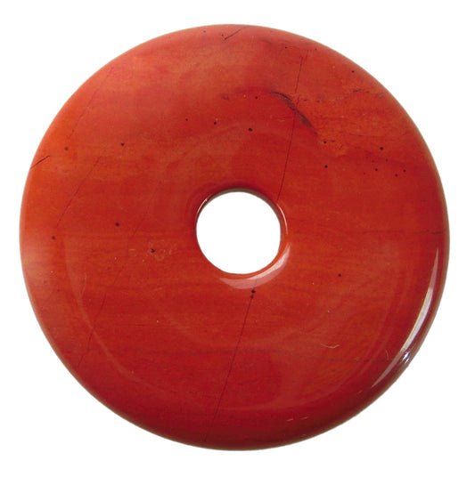 Jaspis, rot Donut | 40 mm Anhänger + Baumwollband