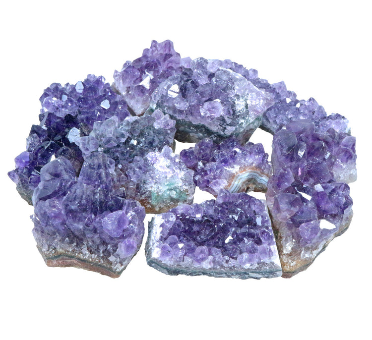 Small Amethyst Crystals | 100% Natural Druse Pieces | Set of 10