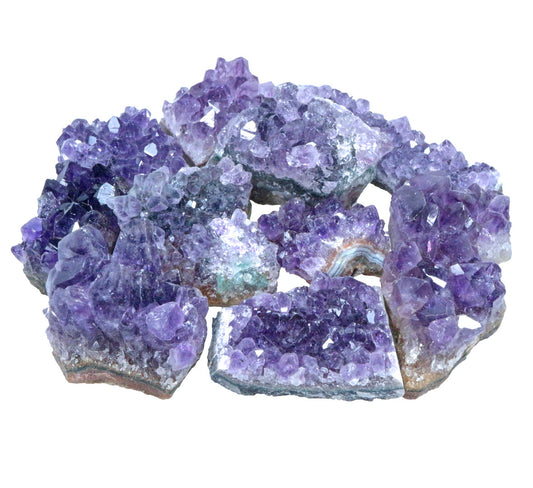 Kleine Amethyst Kristalle | 100% naturbelassene Drusenstücke | 10er Set