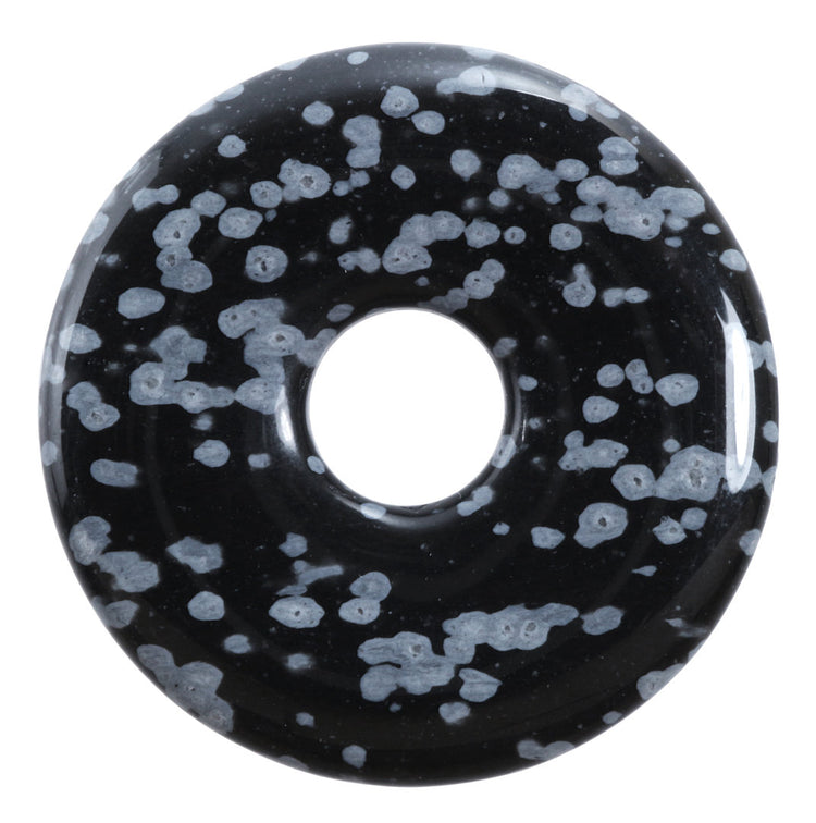 Schneeflockenobsidian Donut | 30 mm Anhänger