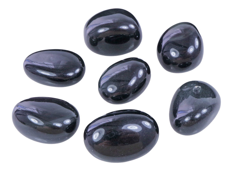 Obsidian, schwarz Premium Trommelstein