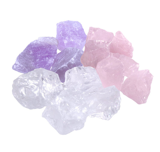 Wassersteine Premium Grundmischung | Bergkristall + Rosenquarz + Amethyst