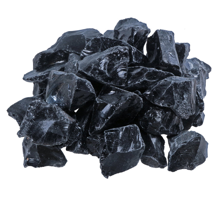 Obsidian, schwarz Wassersteine